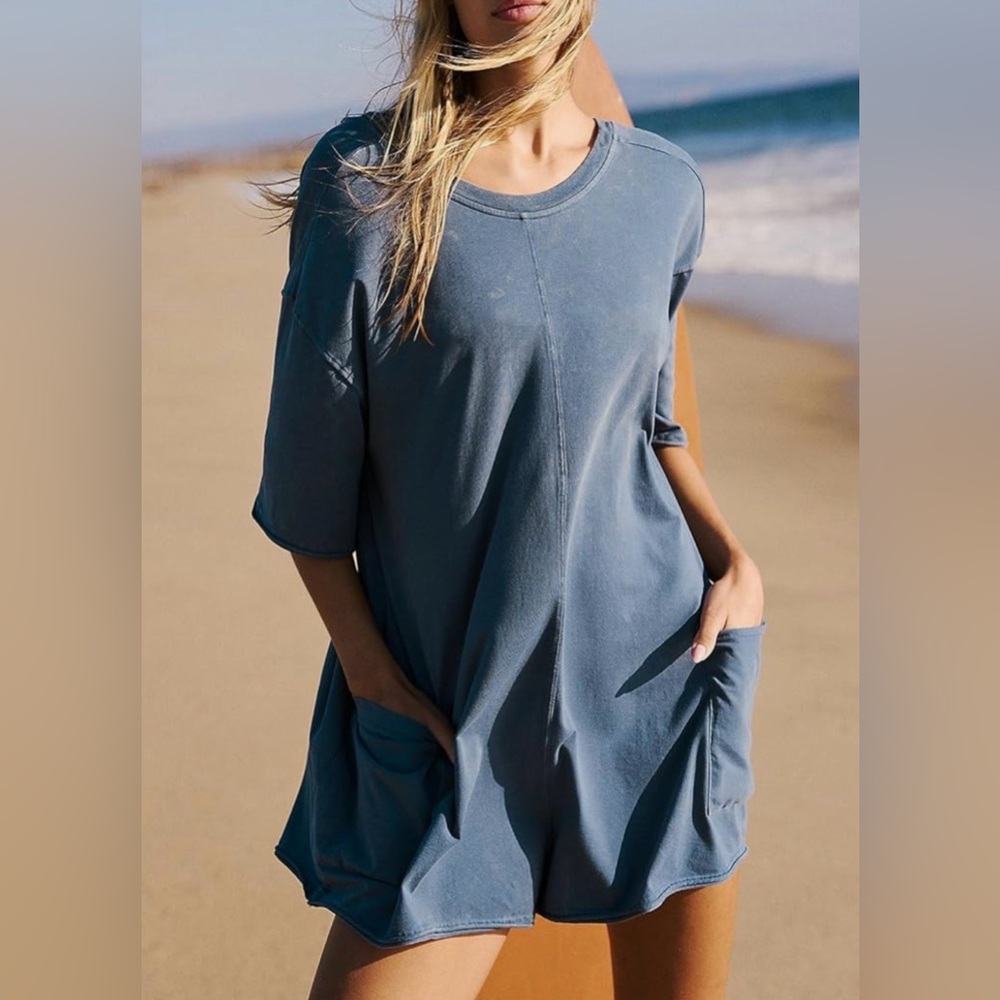 Ugerlov V-Neck Short Sleeve Cotton Romper XS – Relaxed Fit with Pockets